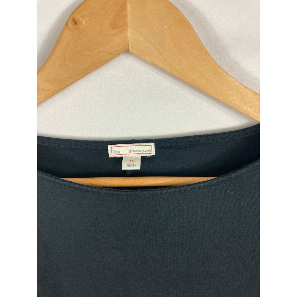 GAP Black Half Sleeve Tshirt Mini Dress w Pockets Black Size XS - Picture 2 of 3